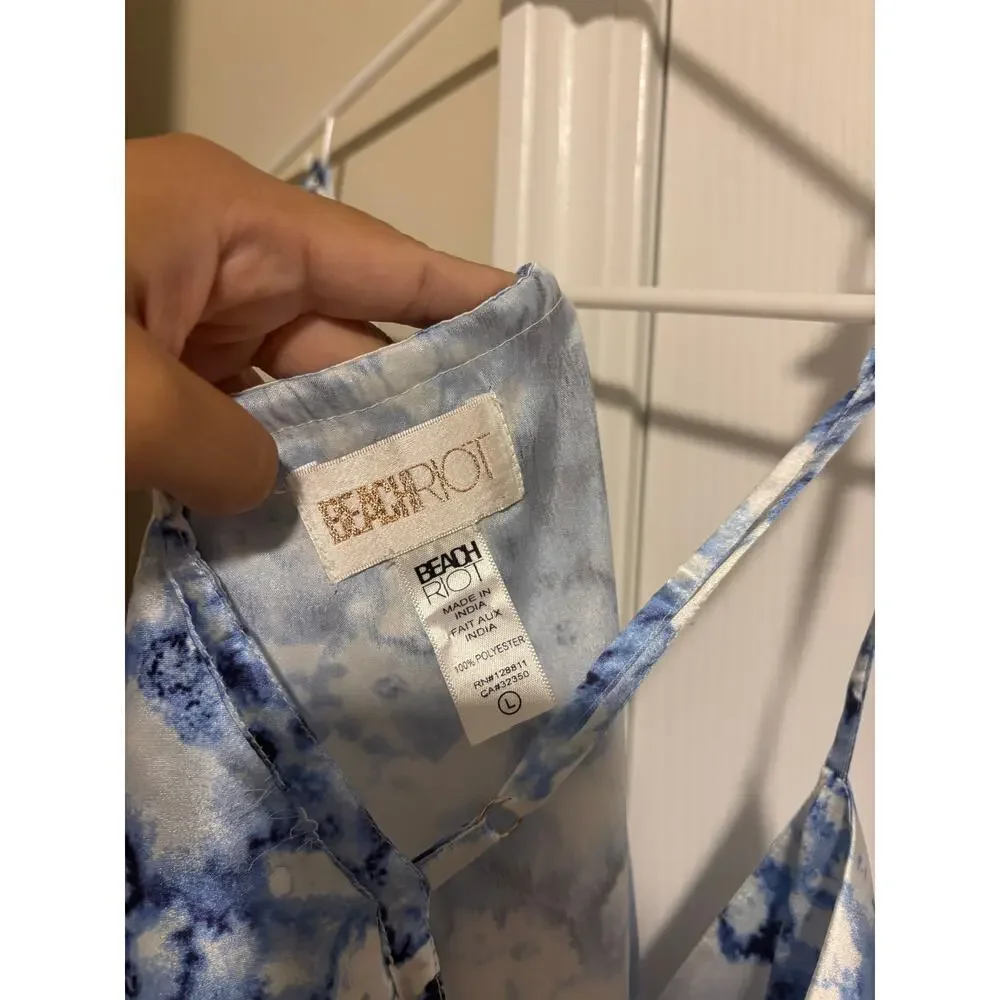 Beach Riot bathing suit cover dress blue and white sz L